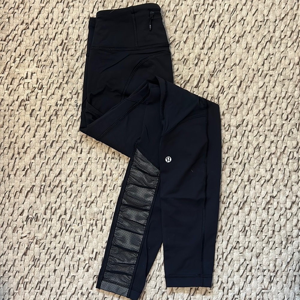 Lululemon black leggings, 28”
